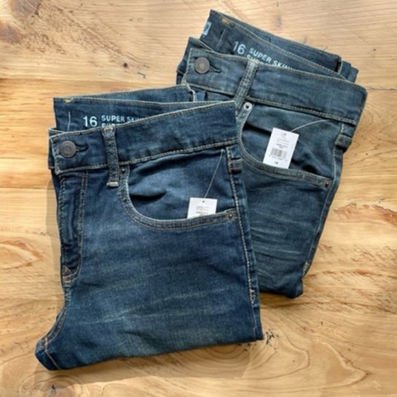 NWT Two Pair Teen Super Skinny Gap Jeans size 16 - Picture 1 of 6